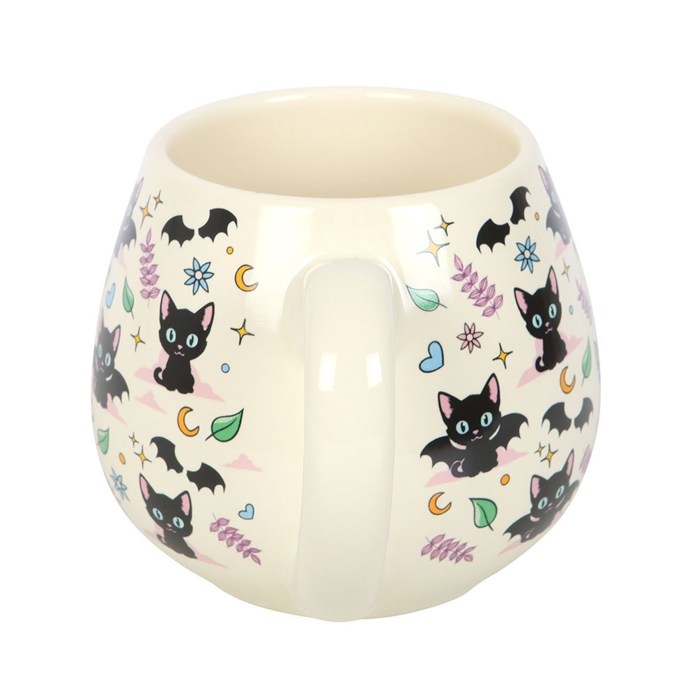 Something Different - Cute and Creepy Cat Print Rounded Mok/beker - Multicolours